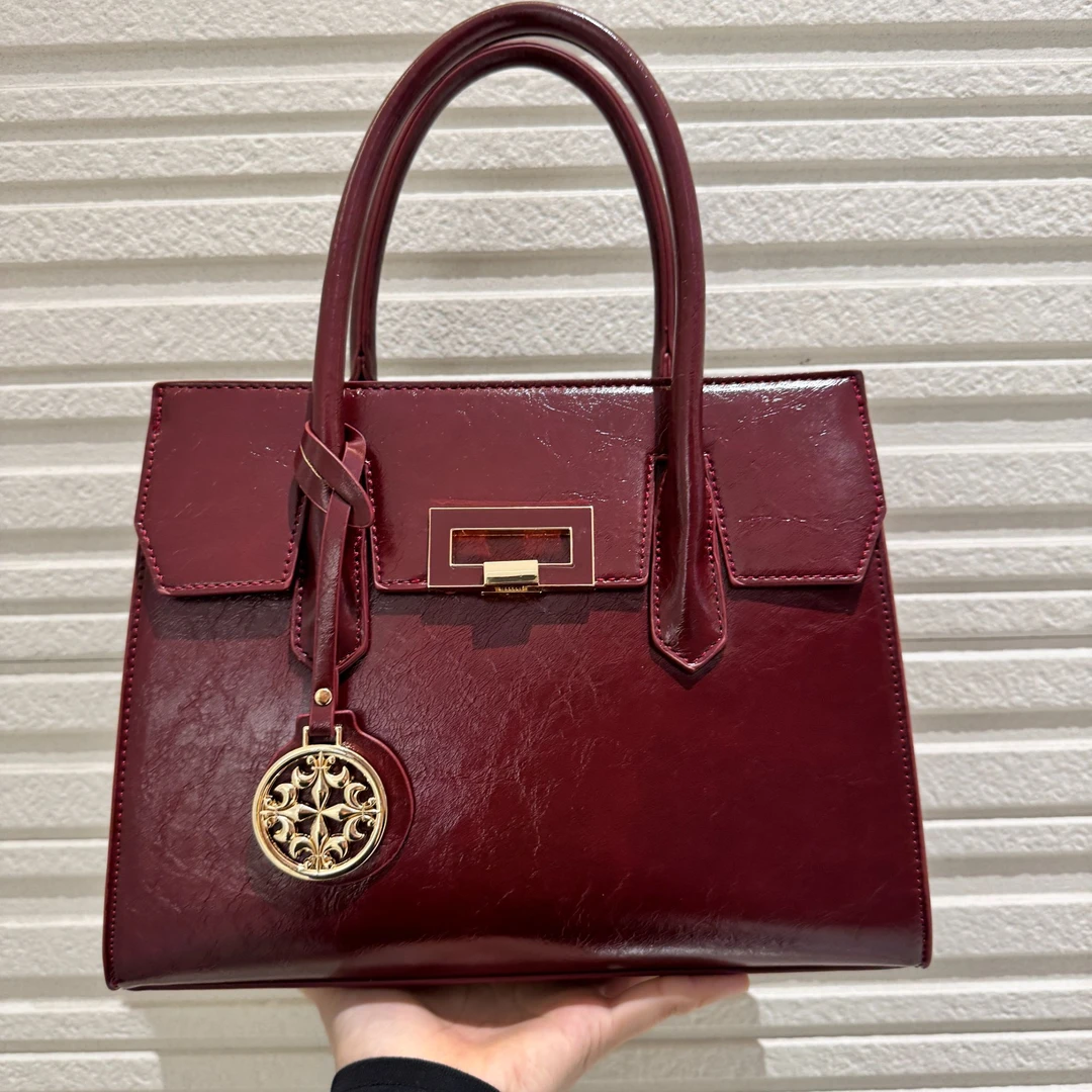 妈妈复古红色包包结婚包百搭新款轻奢时尚婆婆女款手提包斜挎包