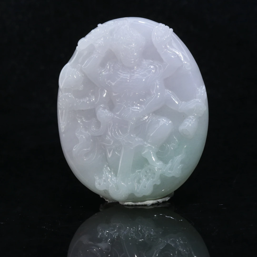 lot52天然缅甸翡翠A货春彩挂件/700048/保利厦门拍卖