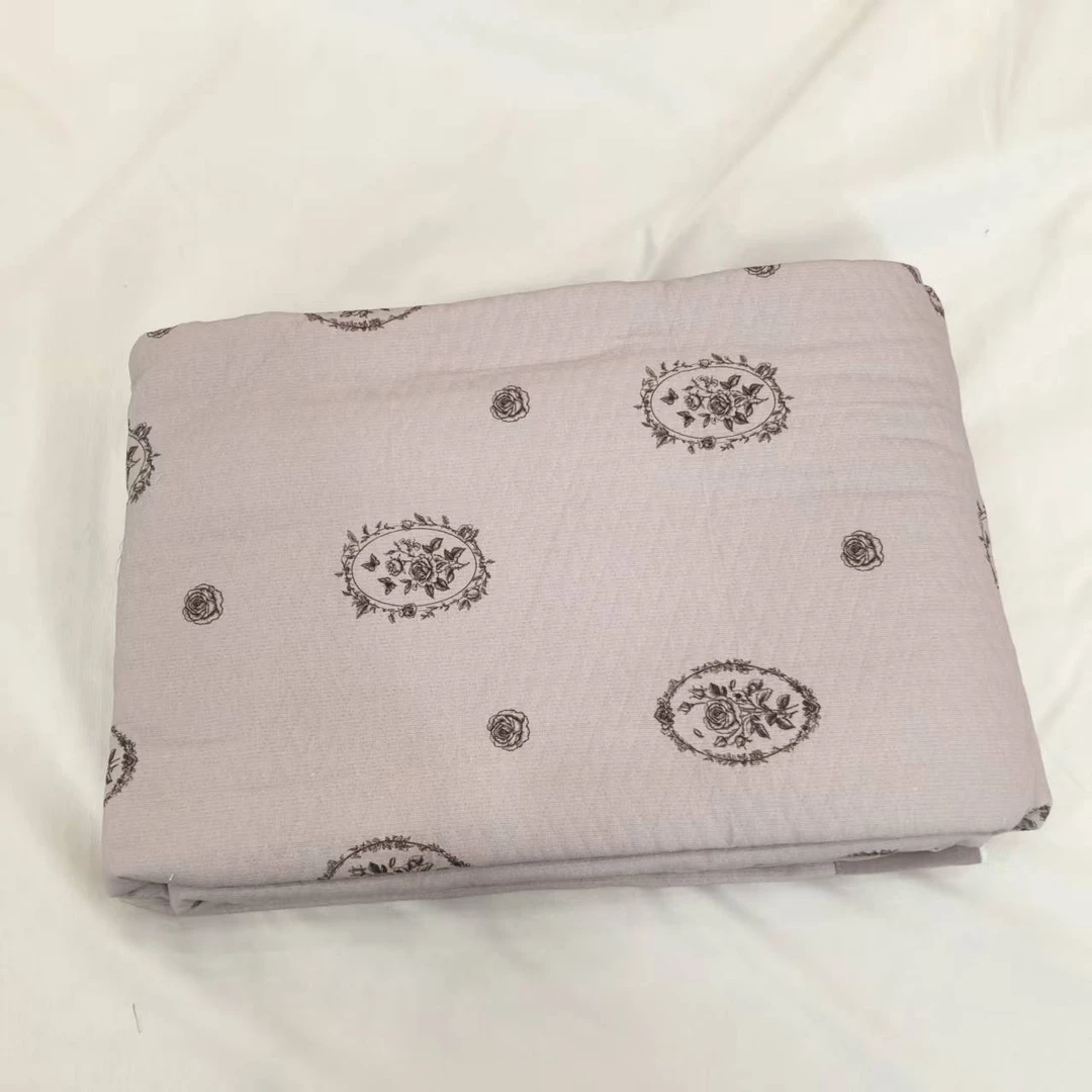 【写意玫瑰】200*230cm全棉软烟纱床盖舒适双面床盖四季可用