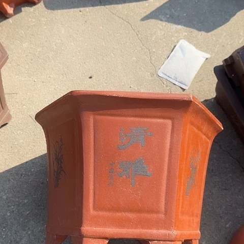 紫砂宜兴紫砂32红清雅六方