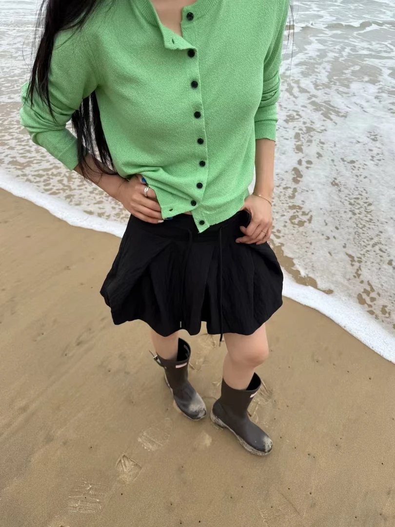 逸语IN choose u笑笑家2025春季少女感显瘦花苞裙短裙女百搭85612