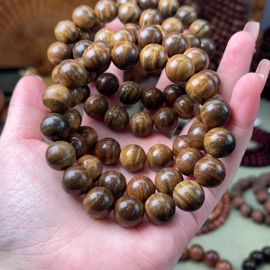 维腊木（绿檀）手串/手链1.2绿檀水波