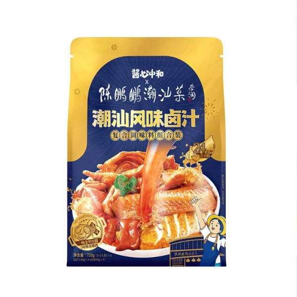 酱心中和 陈鹏鹏潮汕菜 潮汕风味卤汁 复合调味料组合装 720g(3~5人份*4)