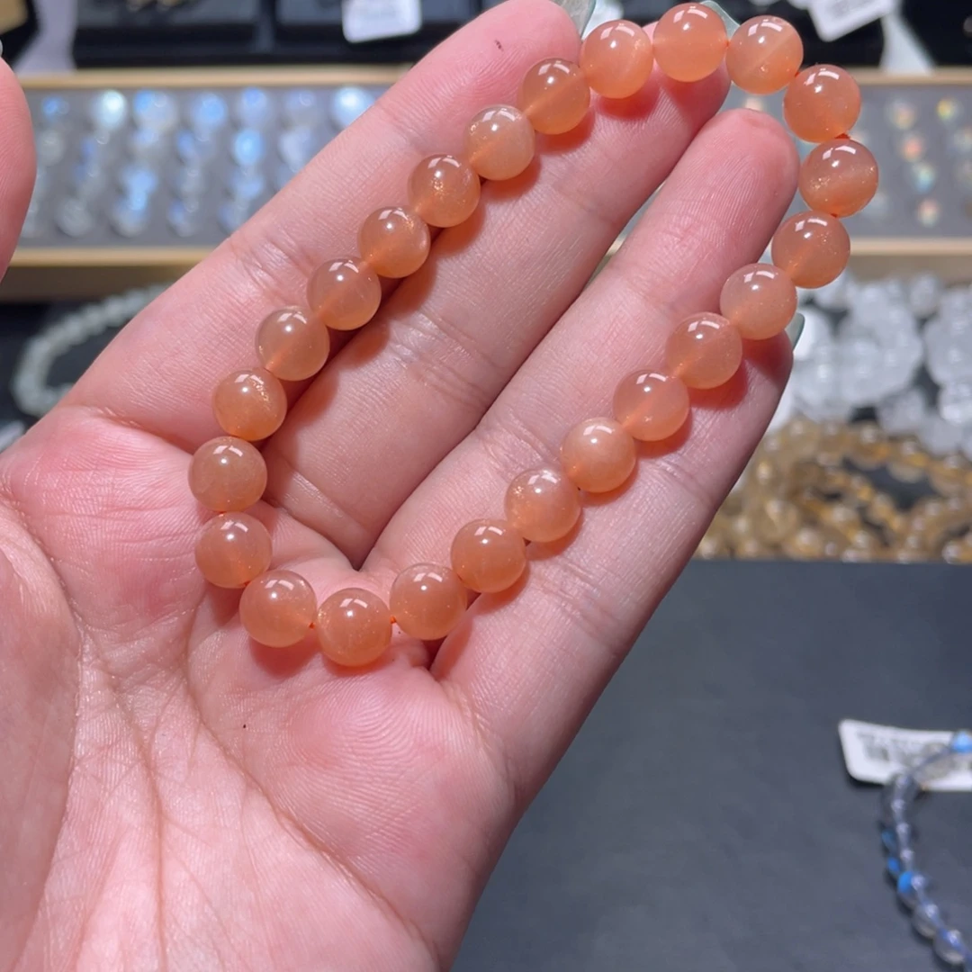x****未镶嵌长石手链橙月光手链8.5mm