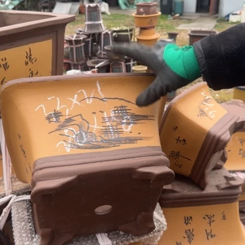 红陶紫砂花盆盆景盆栽瑕疵