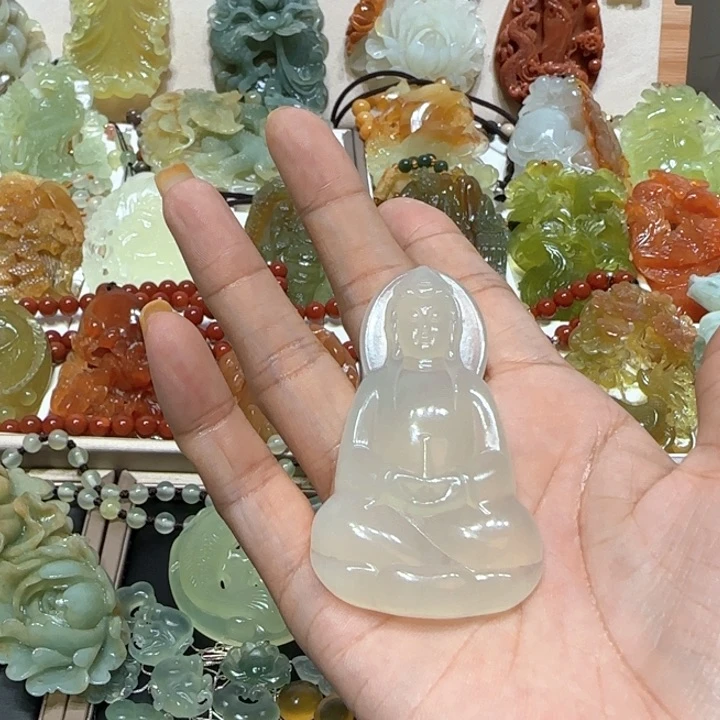 蛇纹石玉未镶嵌吊坠老*財