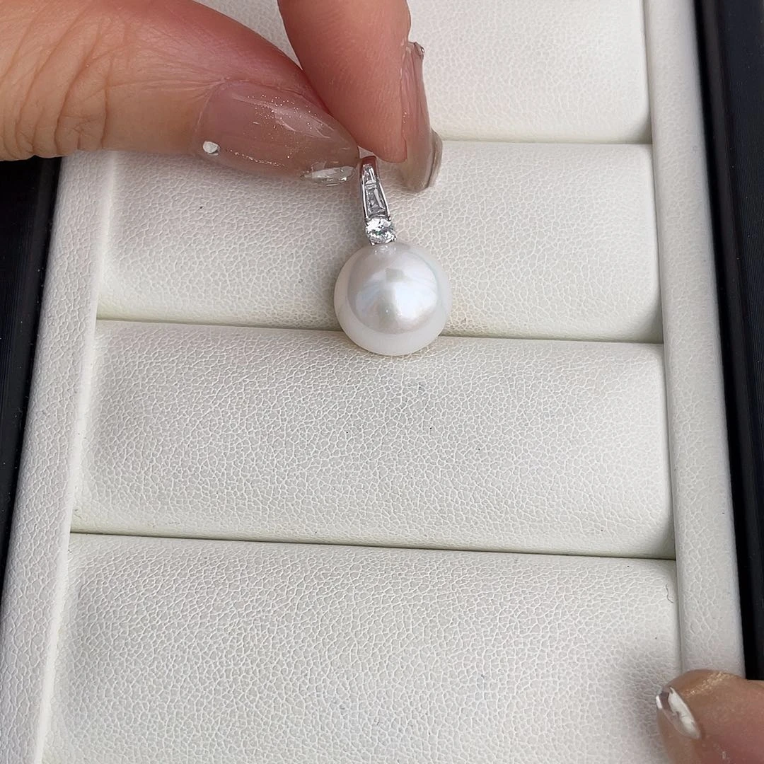 吊坠(不含链)淡水珍珠银S925镶嵌