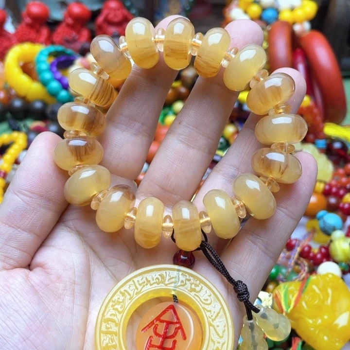 树脂制品简***福9号算盘手串