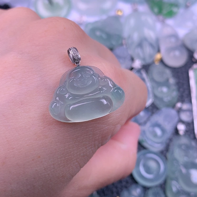 【闪购商品】翡翠18K金镶嵌颈饰“****❀天然缅甸翡翠