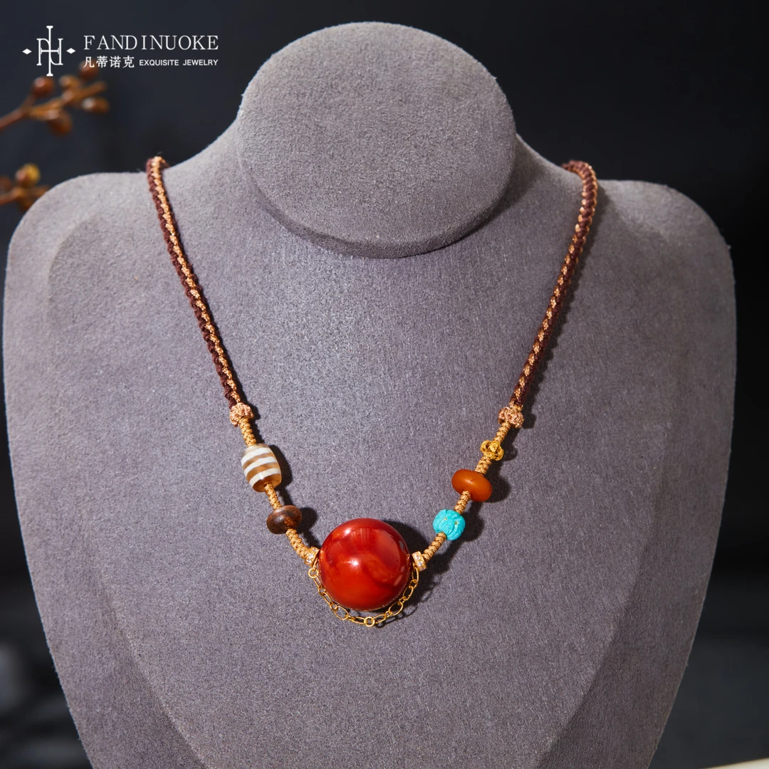 【加加专属】    18K南红大圆珠项链多样性发一#XYGD273537-A