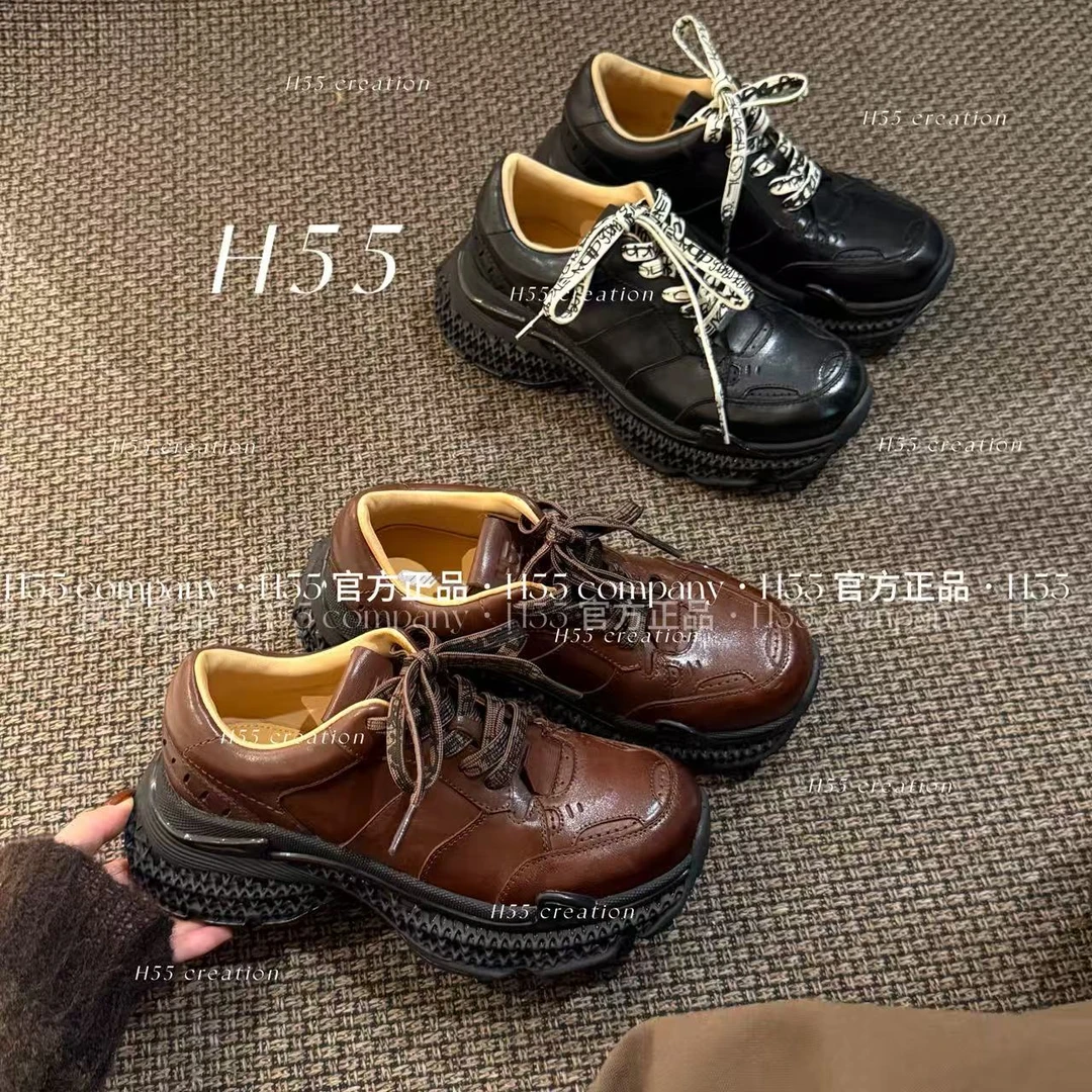（头层牛皮）琥珀流光｜静奢巴比伦老爹鞋5cm61-2896【X】