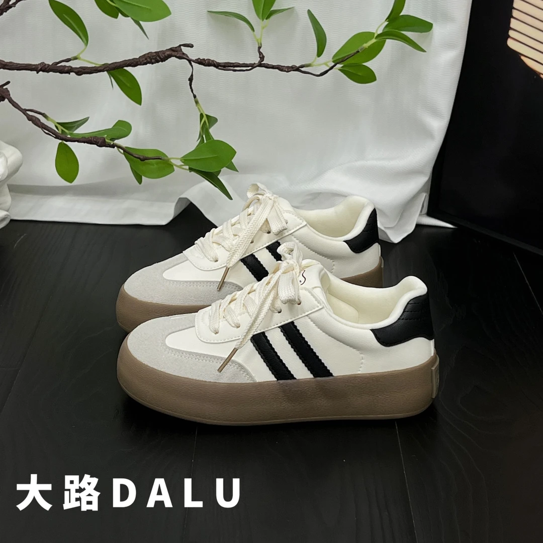 〖DaLu〗复古经典德训鞋女轻便百搭时尚休闲板鞋厚底增高阿甘鞋女