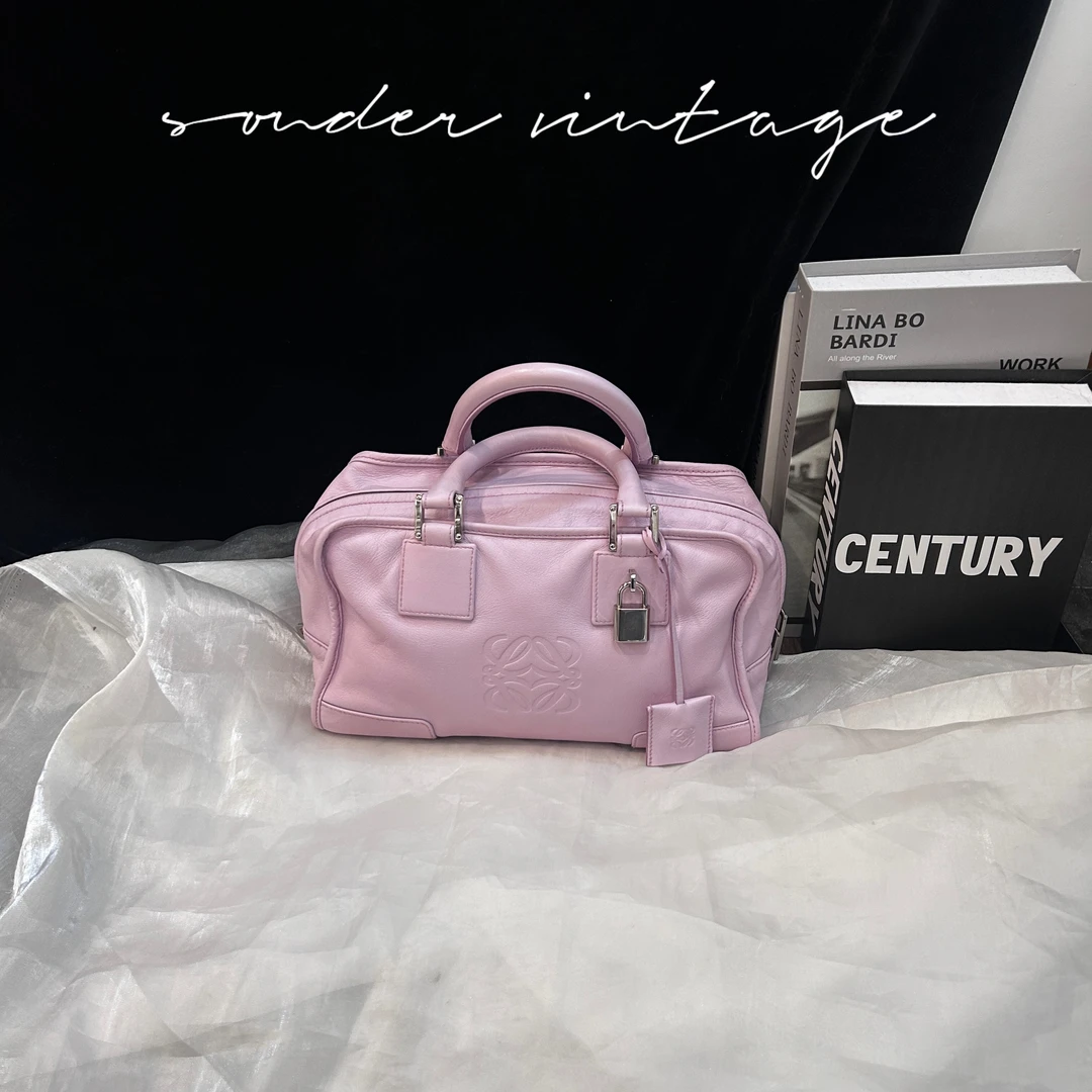 95新 LOEWE/罗意威 罗意威亚马逊粉色手提包