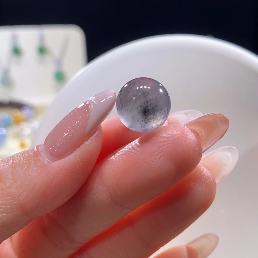 翡翠未镶嵌颈饰翡翠黑钢珠13+