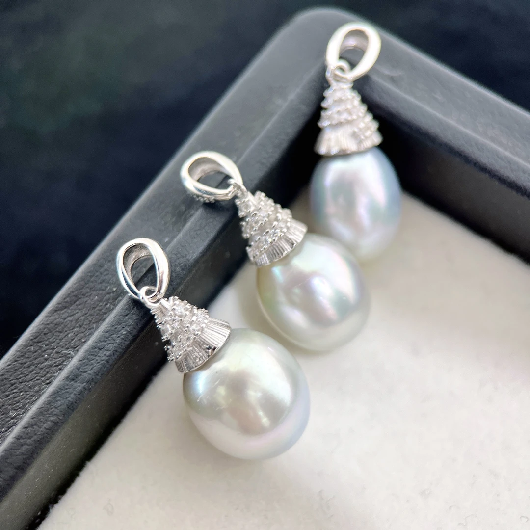 天然珍珠 海水巴洛克设计款吊坠 S925银 多样性发一 R299