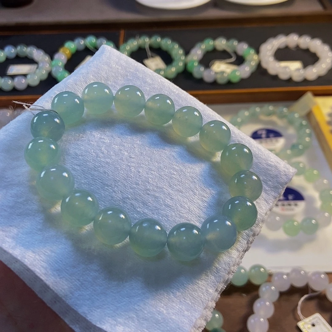 定制翡翠未镶嵌翡翠手串卡12+