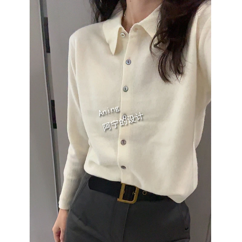 【秋冬保暖】女士100%澳洲纯羊毛衬衫高端简约百搭毛衣