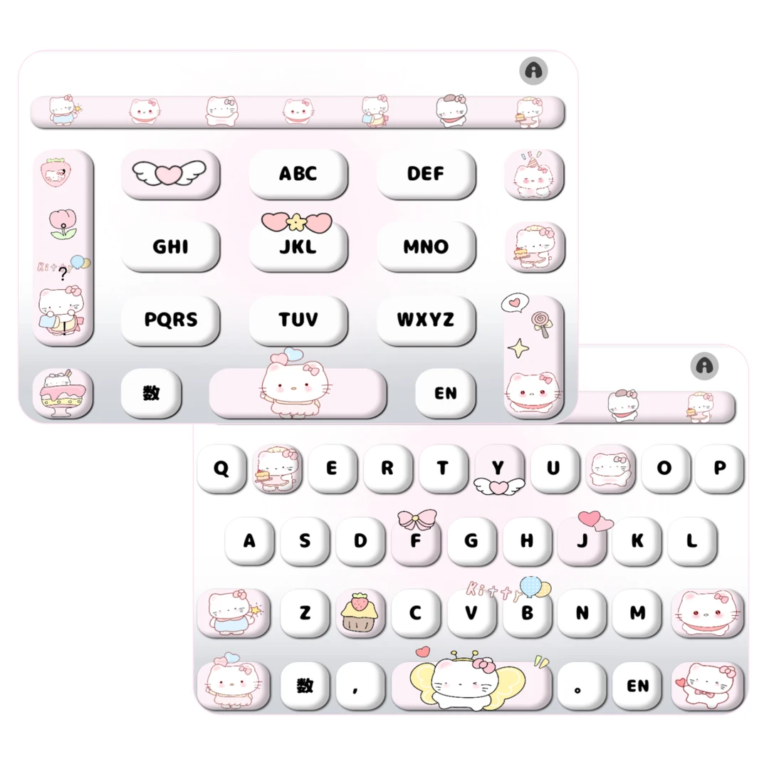 【3Dkitty】ios苹果安卓百度输入法可爱打字键盘皮肤美化白肚皮