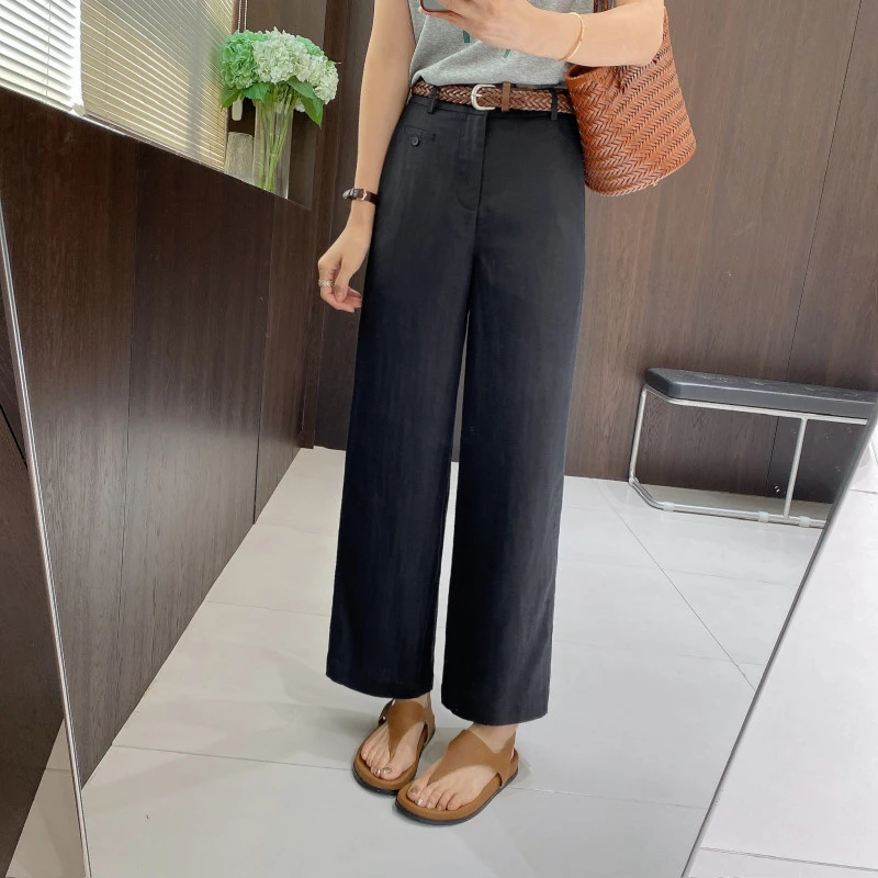 IMFLY金小金自制女装 莱赛尔休闲裤DYK2703阔腿宽松通勤百搭裤子