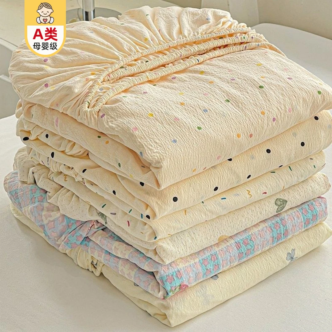 超柔双层纱防滑床笠罩单件床单2025新款席梦思床垫保护套四季通用