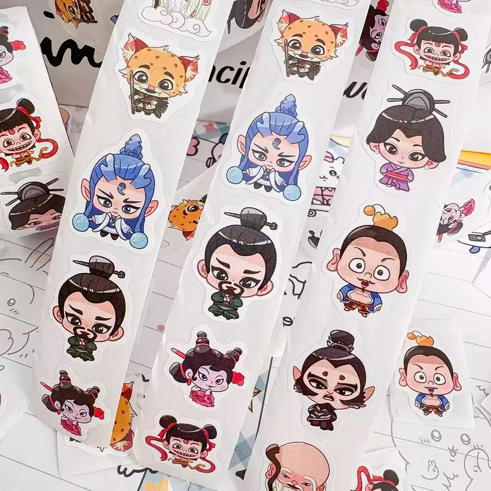 500贴Q版哪吒魔童闹海降世藕饼手机卷卷封口贴纸儿童奖励头像贴画