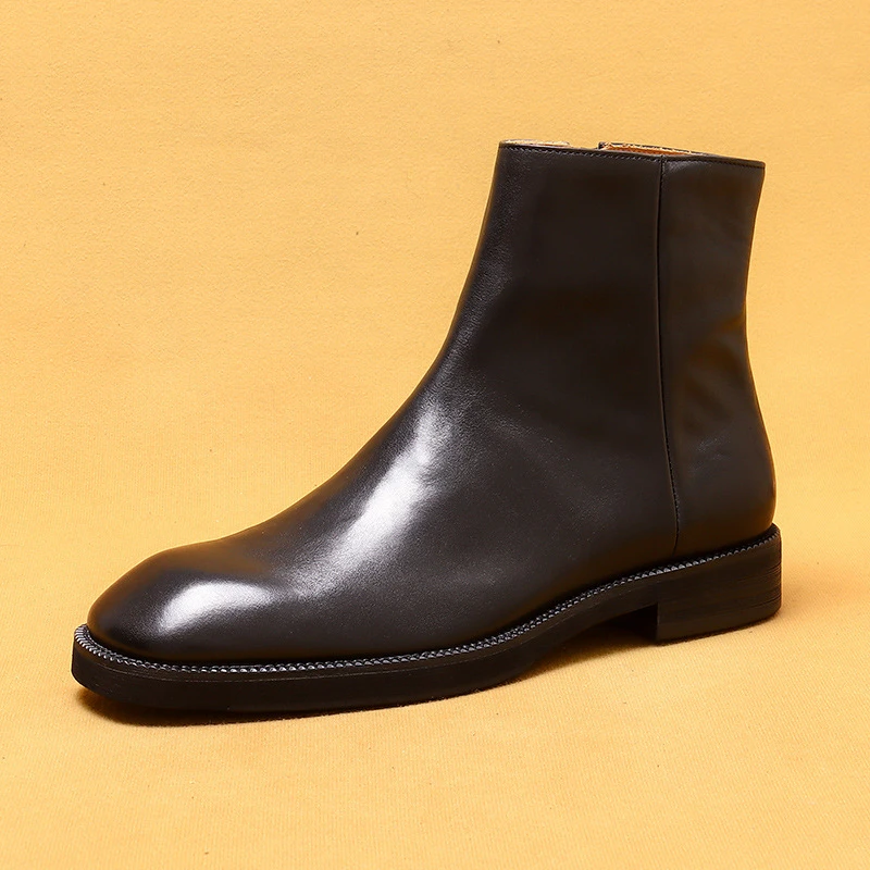 路易圣戈希男款切尔西马丁靴潮流英伦风男士复古百搭骑士靴方头