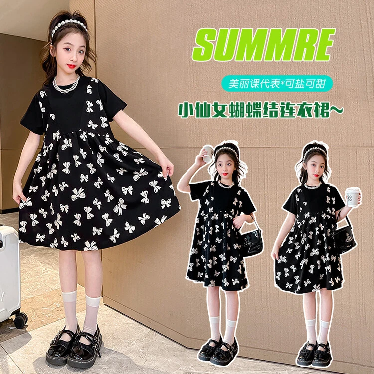 新款宝宝连衣裙儿童露背裙洋气生日春秋裙子夏日聚会淑女A字裙
