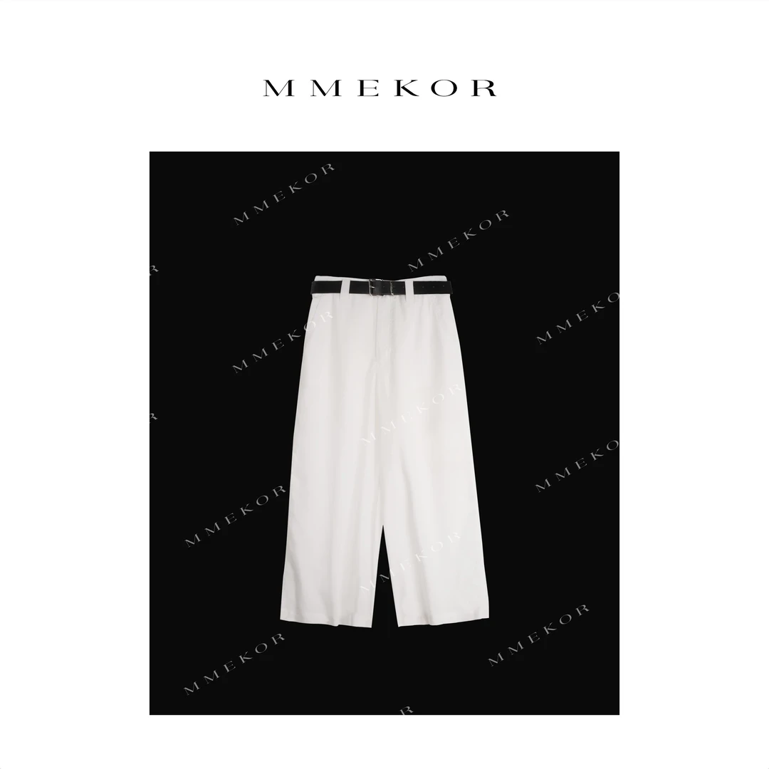MMEKOR“泡泡白裤” 2025新款高智淡人风百搭休闲裤 79873