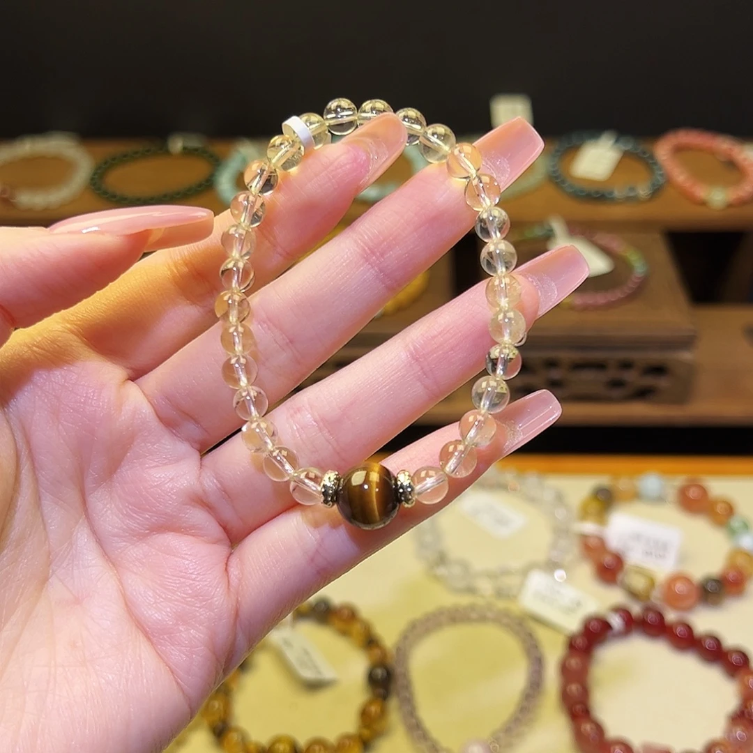 手串水晶银S925镀金镶嵌黄1509