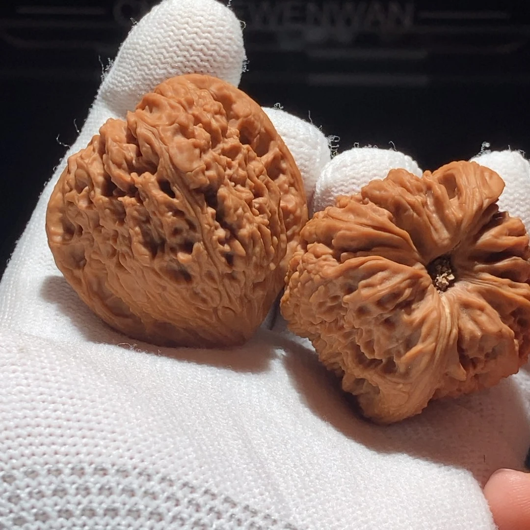 文玩核桃把件天残拉丝深凹40.8尺42克