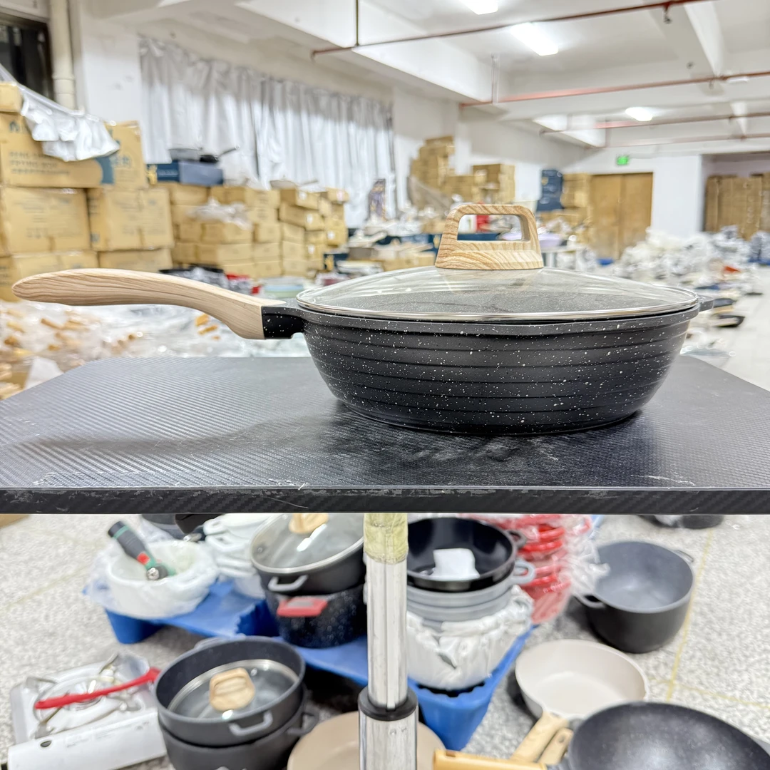 JT 28CM 煎炒锅  麦饭石 黑 微瑕介意勿拍