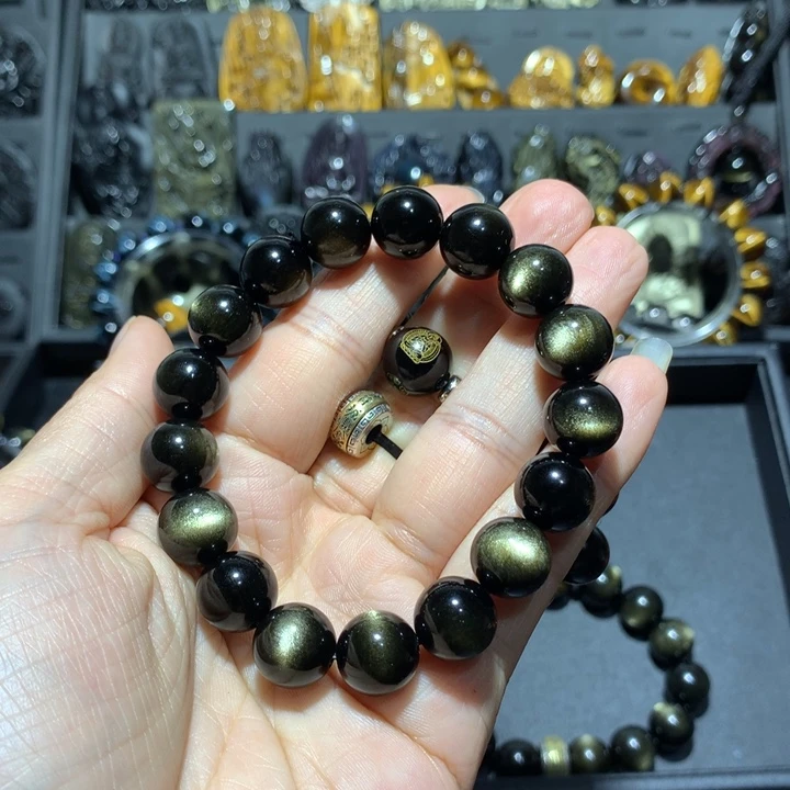 黑曜岩未镶嵌手链〆****ゾ定制