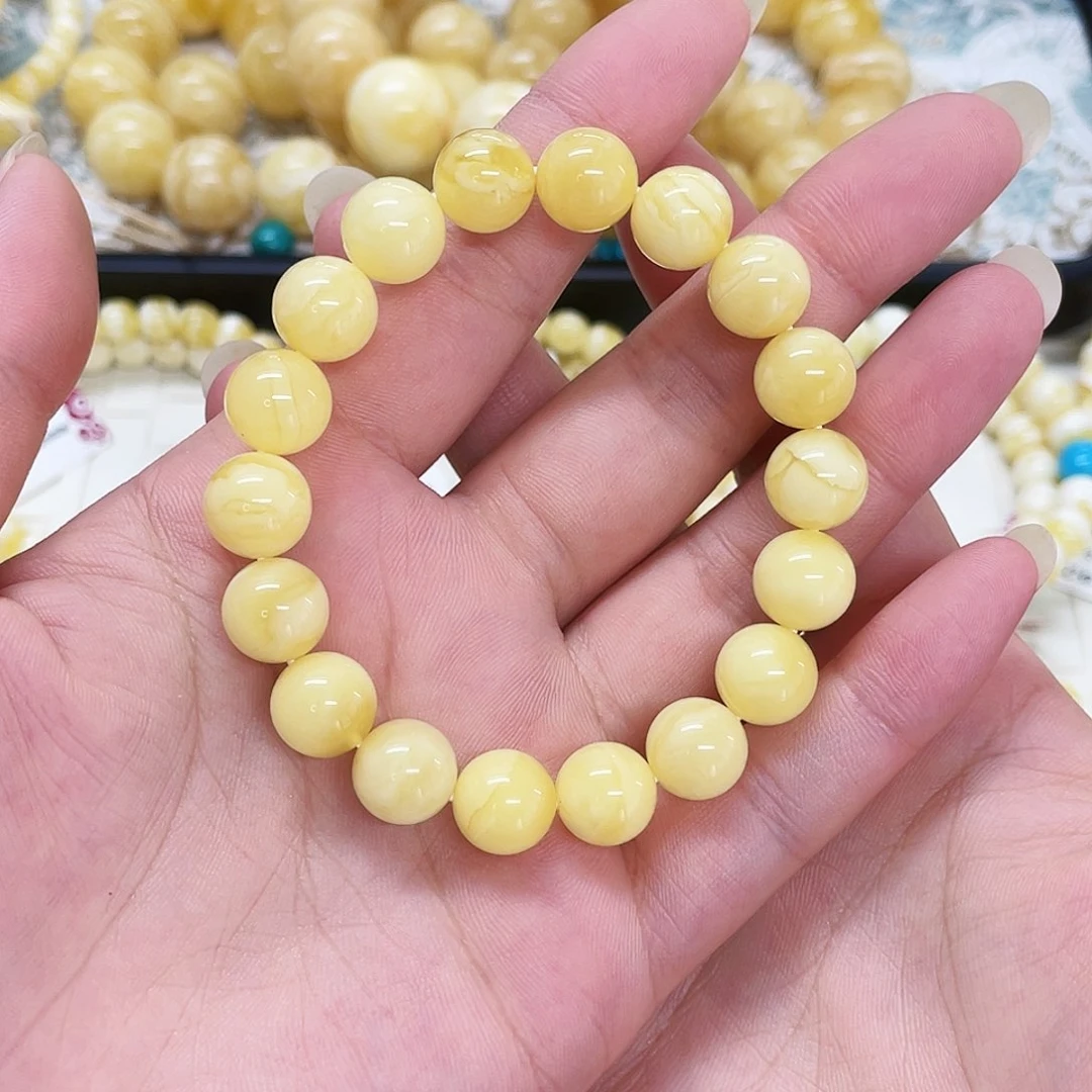 未镶嵌蜜蜡手串10mm➕