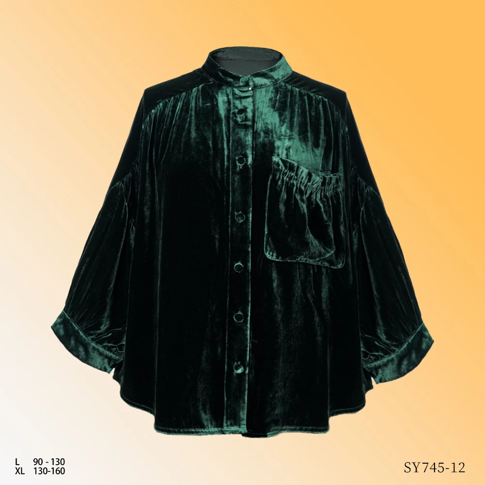 PP 2025初秋新款时尚优雅绿色丝绒国风中式女短外套上衣SY745-12