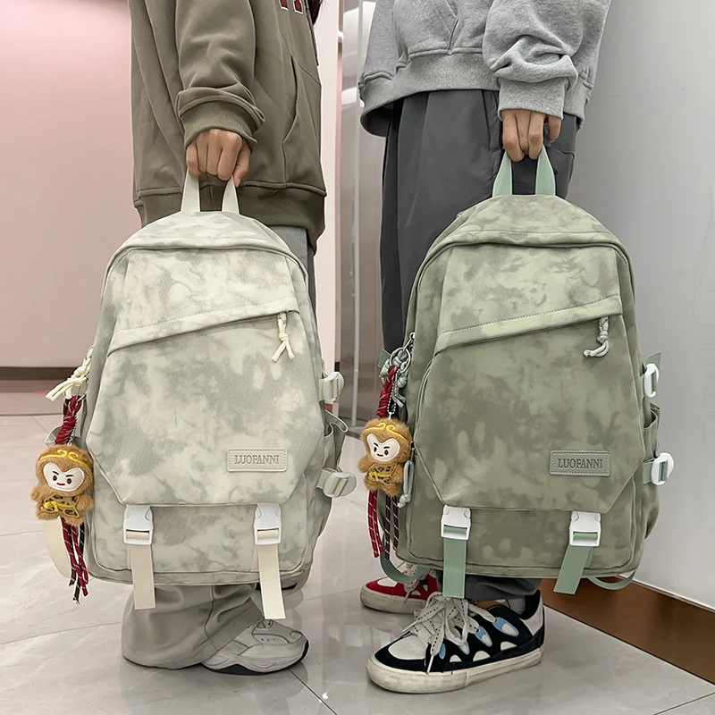 学院风减负护脊书包双肩包女初中高中大学生韩版时尚潮流双肩背男