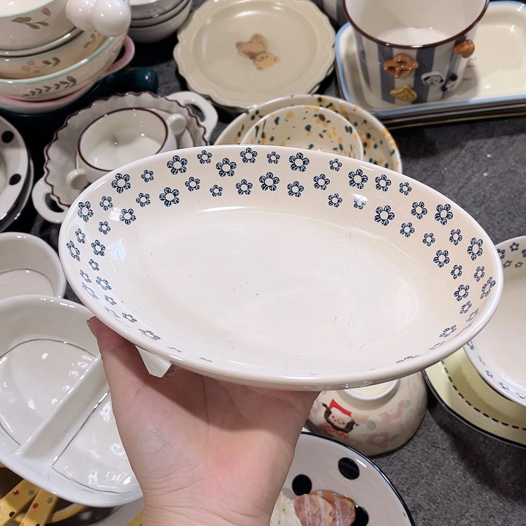 椭圆盘微微瑕陶瓷餐具微微瑕