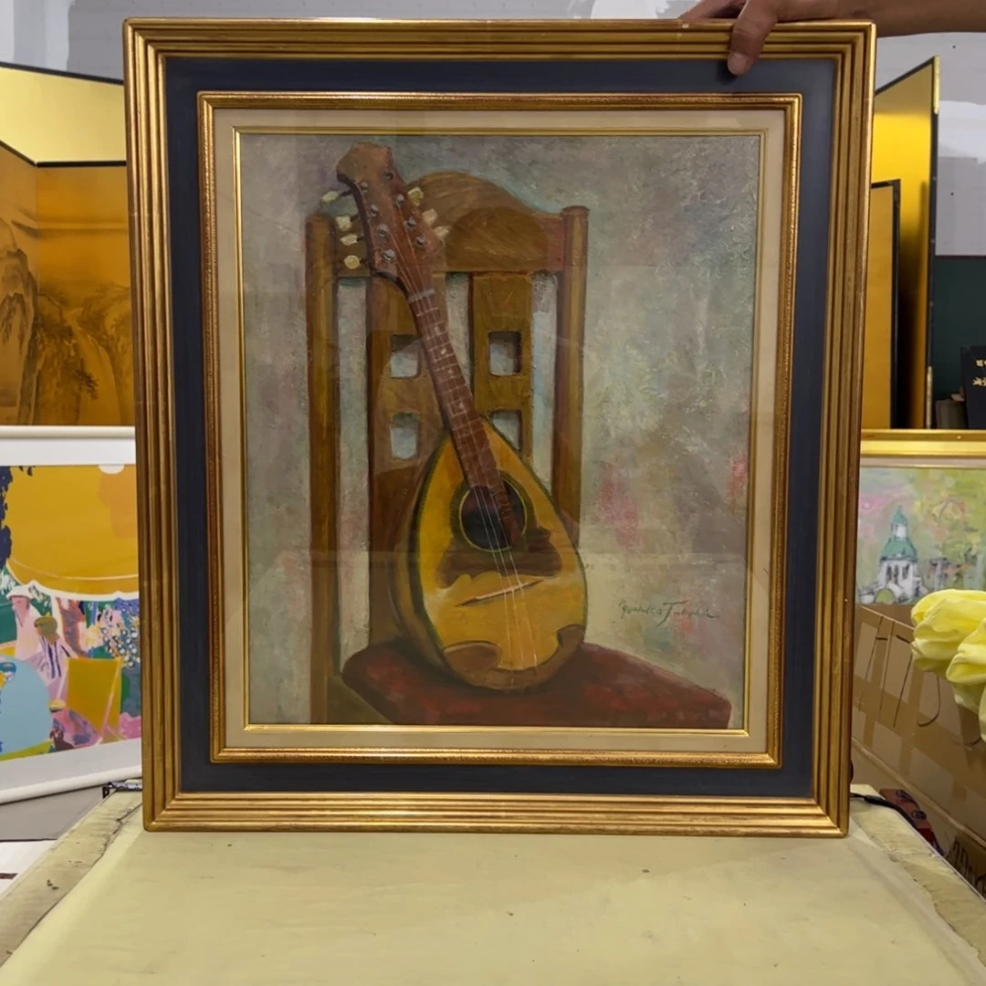 斜***客绘画屏风框画茶空间设计