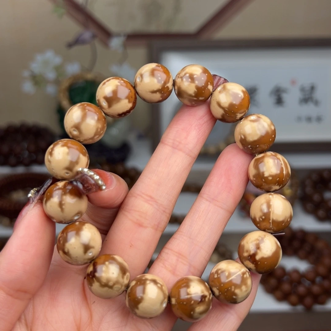 紫金鼠手串晚*～卡14半实心花皮