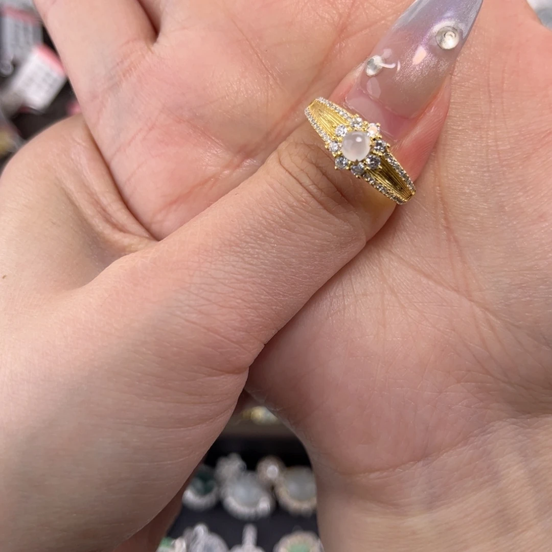 翡翠戒指银S925镶嵌66588