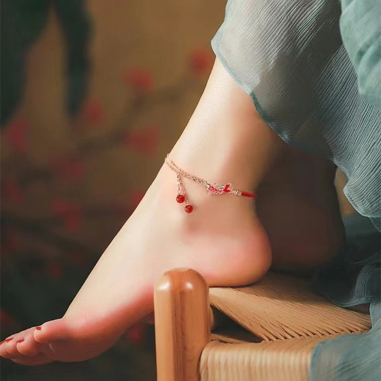 铜合金脚链 简约古风原创设计脚链通用时尚复古女款甜美