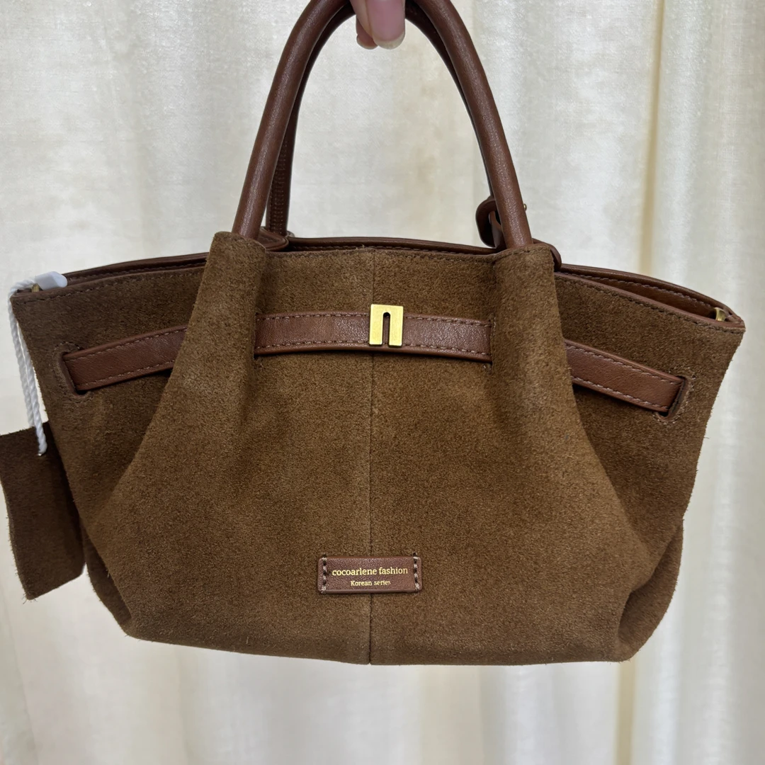 新款磨砂皮时尚百搭大容量休闲手提花园包云朵包饺子包斜挎包2130