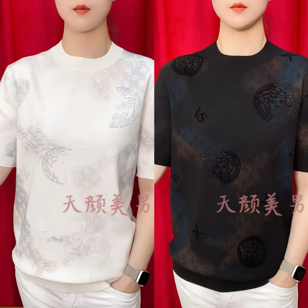2025T恤时尚休闲修身气质针织高品质秋季简约短袖86106