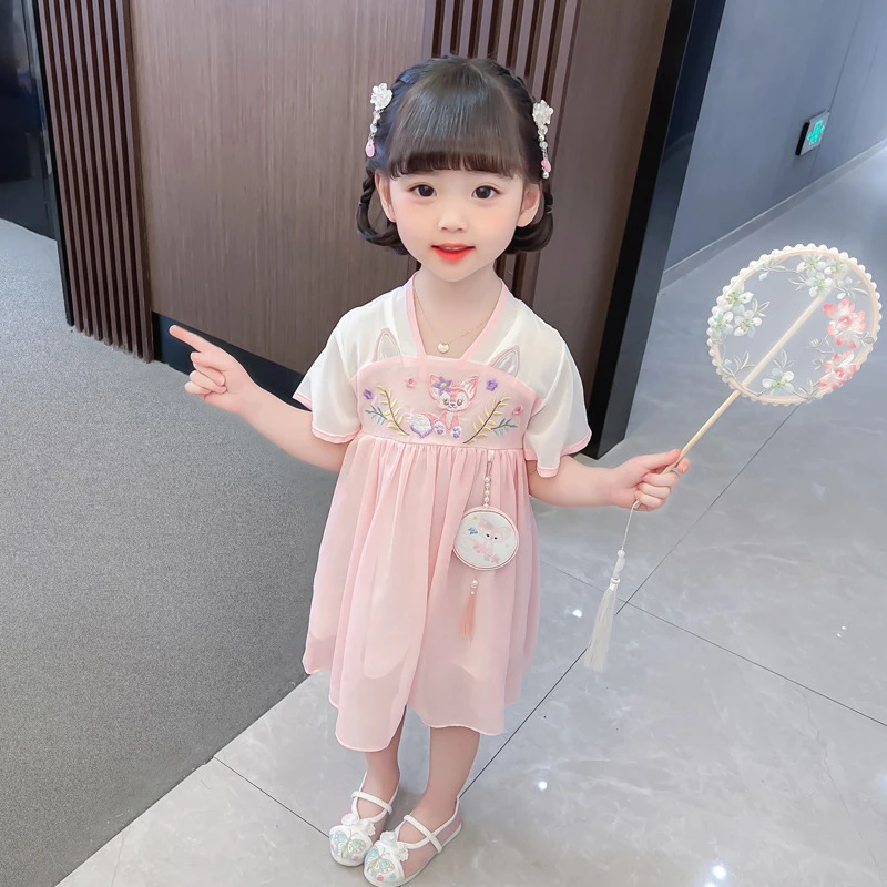 清货不退不换】女童汉服夏季古风仙气薄款中国风连衣裙中小童裙子