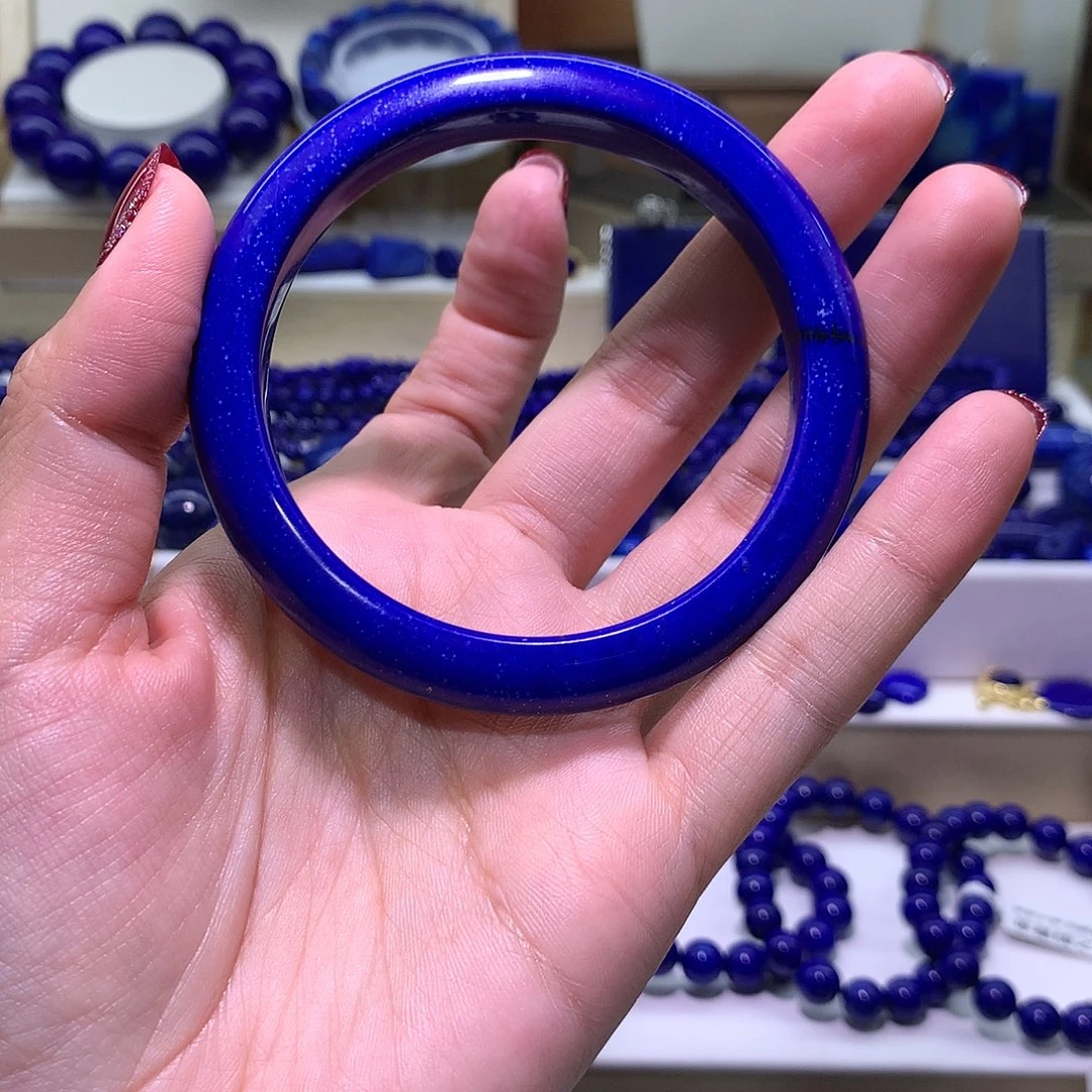 青金石未镶嵌天然原矿手镯内圈口60.5 m