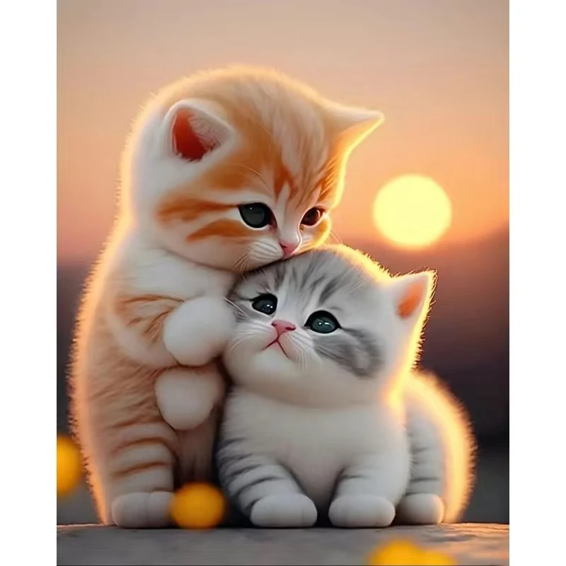 治愈系可爱萌宠猫咪自粘贴画儿童房墙上卧室门窗车身装饰卡通贴纸