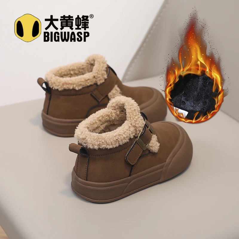 大黄蜂童鞋儿童勃肯鞋2025冬季男女童鞋加绒加厚冬鞋男童雪地棉鞋