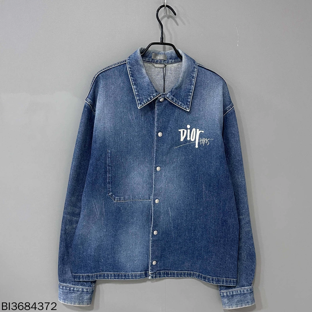 99新 DIOR/迪奥 dior✖️stussy联名牛仔夹克衬衣外套 /46码/84372