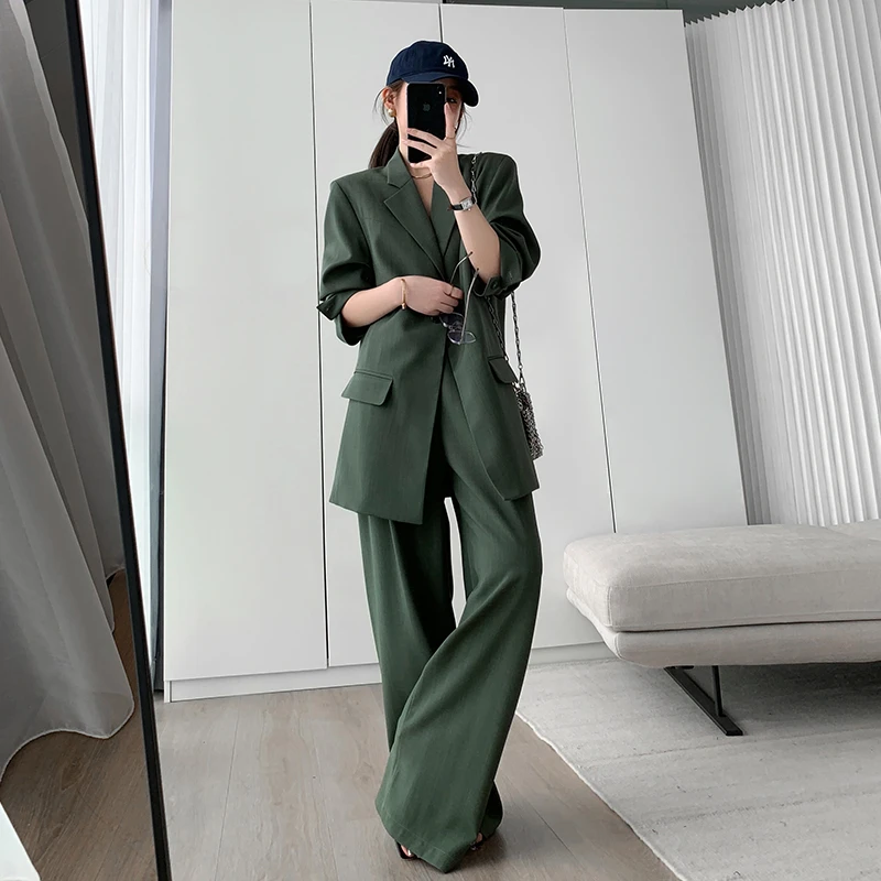 懂点西装套装女高级感2025新款秋秋垂感高端休闲气质西服两件套