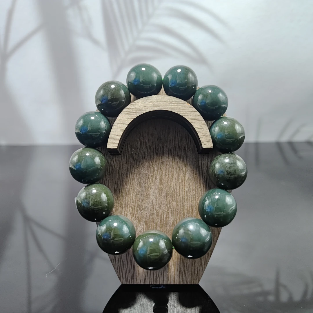 N和田玉圆珠手串（卡18）3351