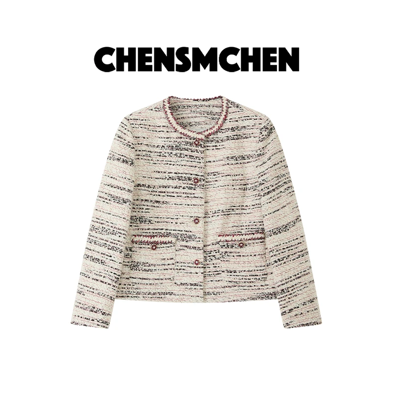 CHENSMCHEN 经典时尚优雅小香外套女精致气质显瘦上衣CSW8039QQ